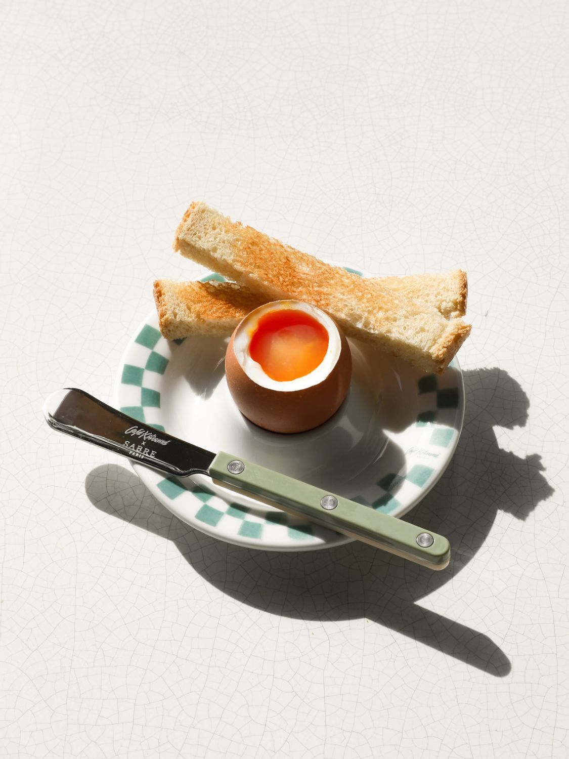 Maison Kitsune Cafe Kitsune Checkerboard Porcelain Egg Cup