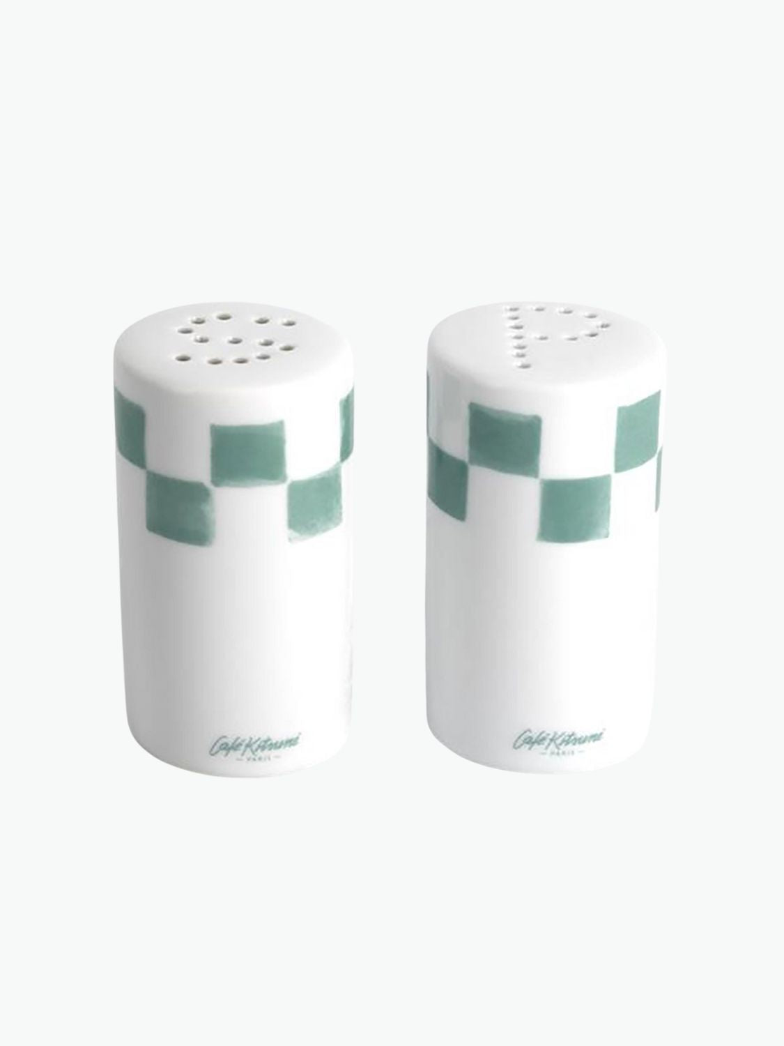 Maison Kitsune Cafe Kitsune Checkerboard Porcelain Salt and Pepper