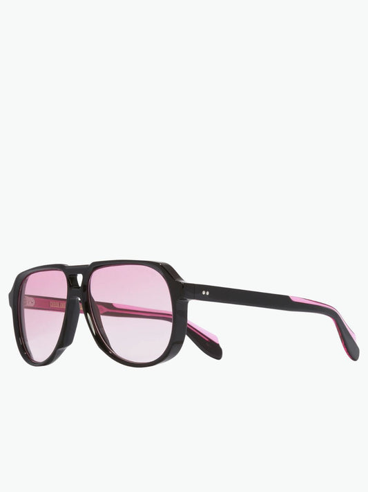 Cutler and Gross 9782 Aviator Sunglasses Black on Pink