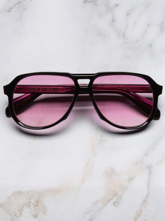 Cutler and Gross 9782 Aviator Sunglasses Black on Pink