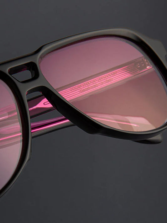Cutler and Gross 9782 Aviator Sunglasses Black on Pink