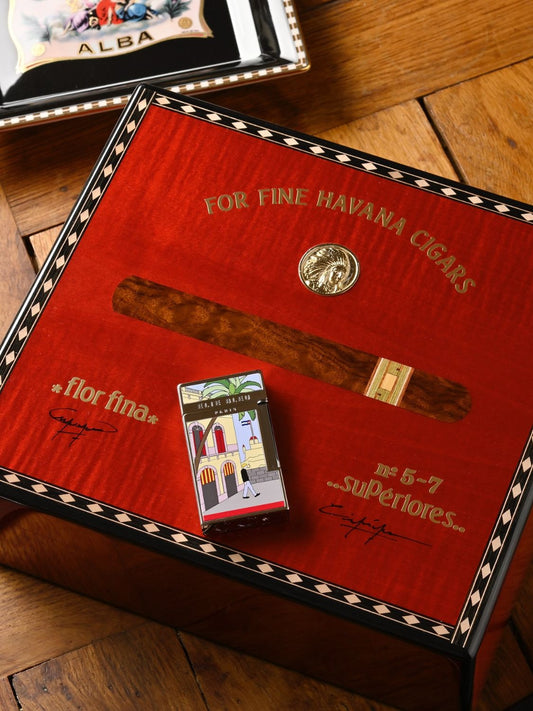 Πουροθήκη Υγραντήρας Πούρων Elie Bleu Cigar Humidor Medal Red