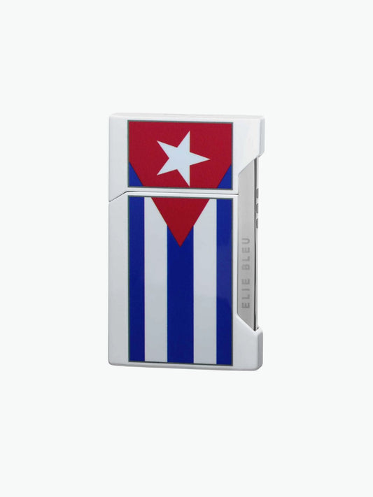 Elie Bleu Plano Cuban Flag Pocket Lighter