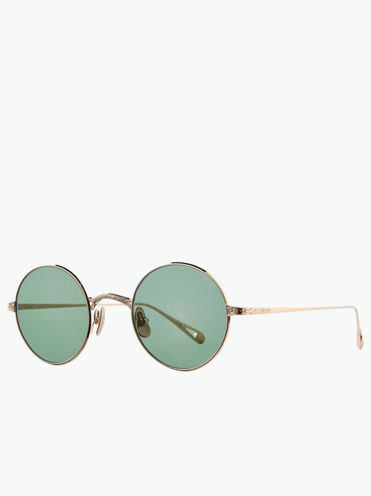 Garrett Leight X Ozzy Sunglasses 12K White Gold Semi-Flat Veridian