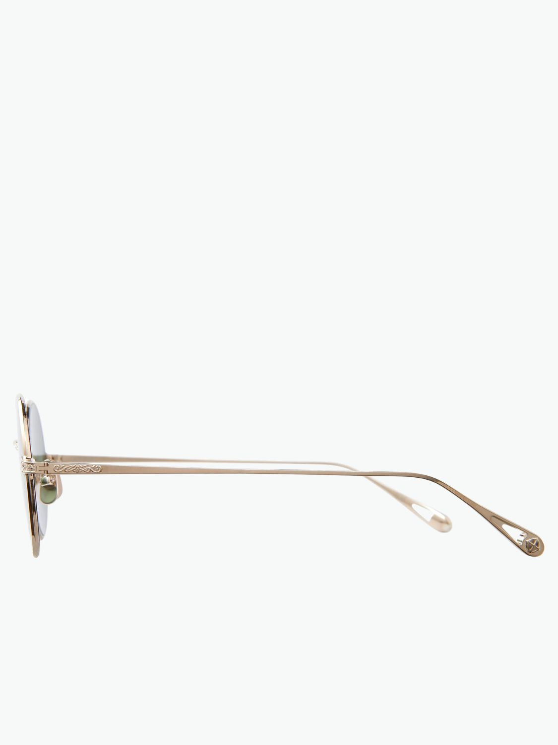 Garrett Leight X Ozzy Sunglasses 12K White Gold Semi-Flat Veridian
