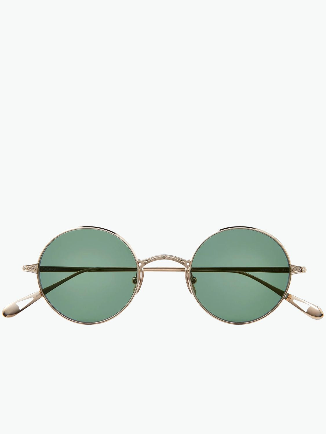 Garrett Leight X Ozzy Sunglasses 12K White Gold Semi-Flat Veridian