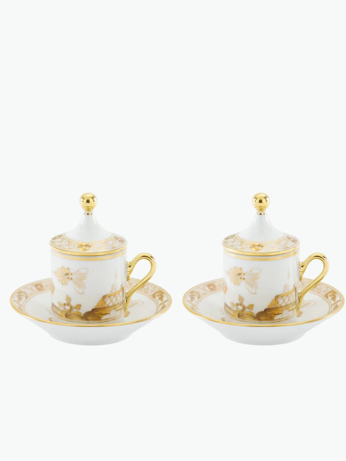 Ginori 1735 Espresso Set Of Two Oriente Italiano Aurum