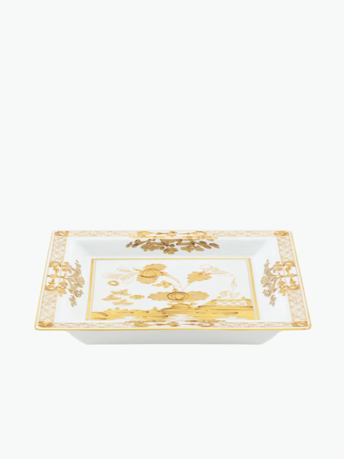 Ginori 1735 Large Squared Change Tray Oriente Italiano Aurum