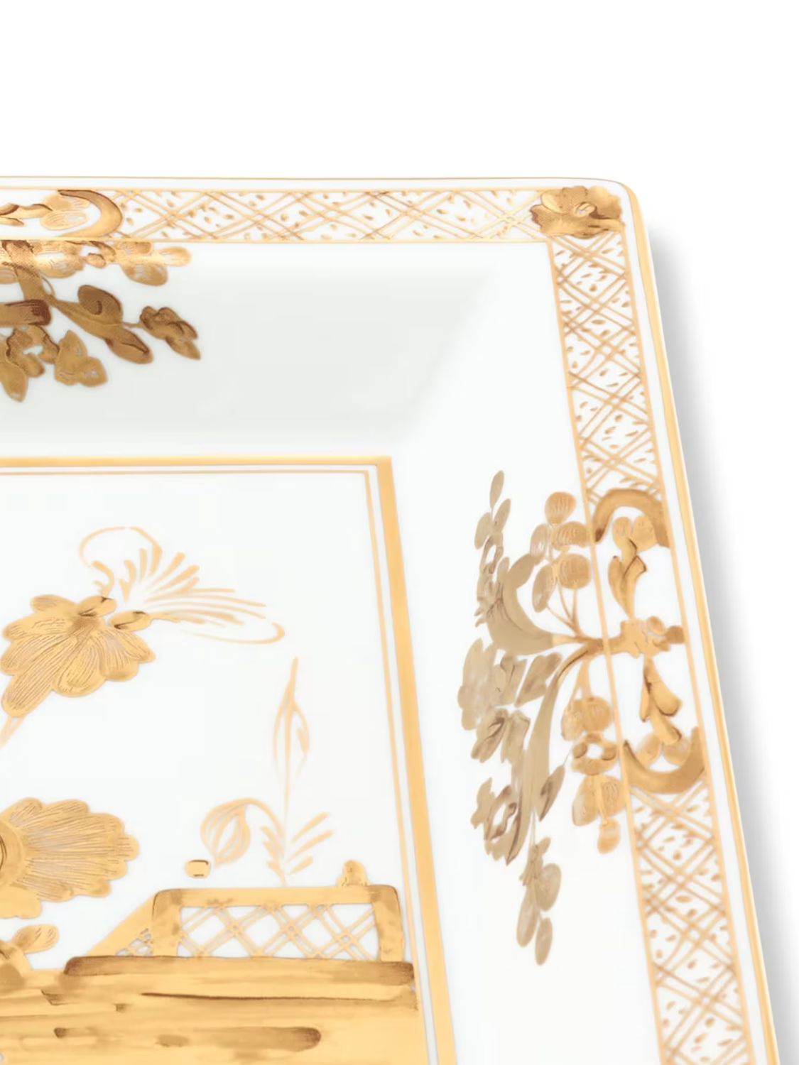 Ginori 1735 Large Squared Change Tray Oriente Italiano Aurum