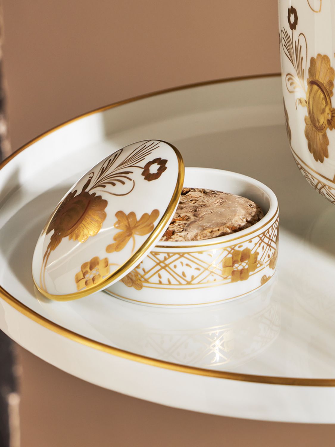 Ginori 1735 Large Squared Change Tray Oriente Italiano Aurum