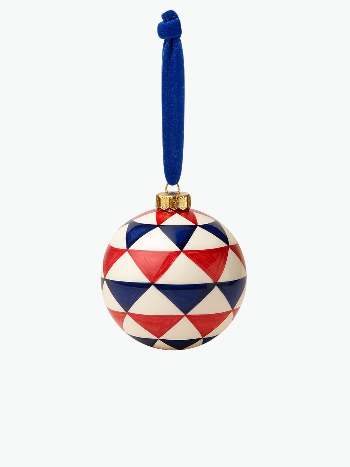 Χριστουγεννιάτικη Διακοσμητική Μπάλα Les Ottomans Christmas Ceramic Ball Multicolour Triangles 10cm
