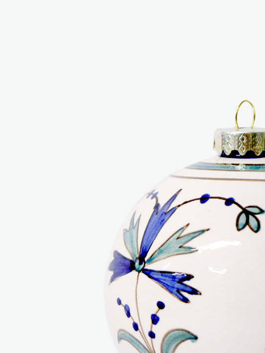 Χριστουγεννιάτικη Διακοσμητική Μπάλα Les Ottomans Hand-Painted Christmas Bauble Flowers Small 