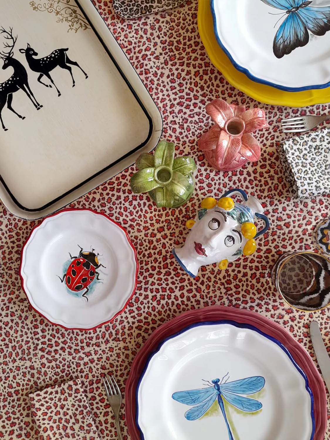 Δίσκος Les Ottomans Iron Tray Reindeers