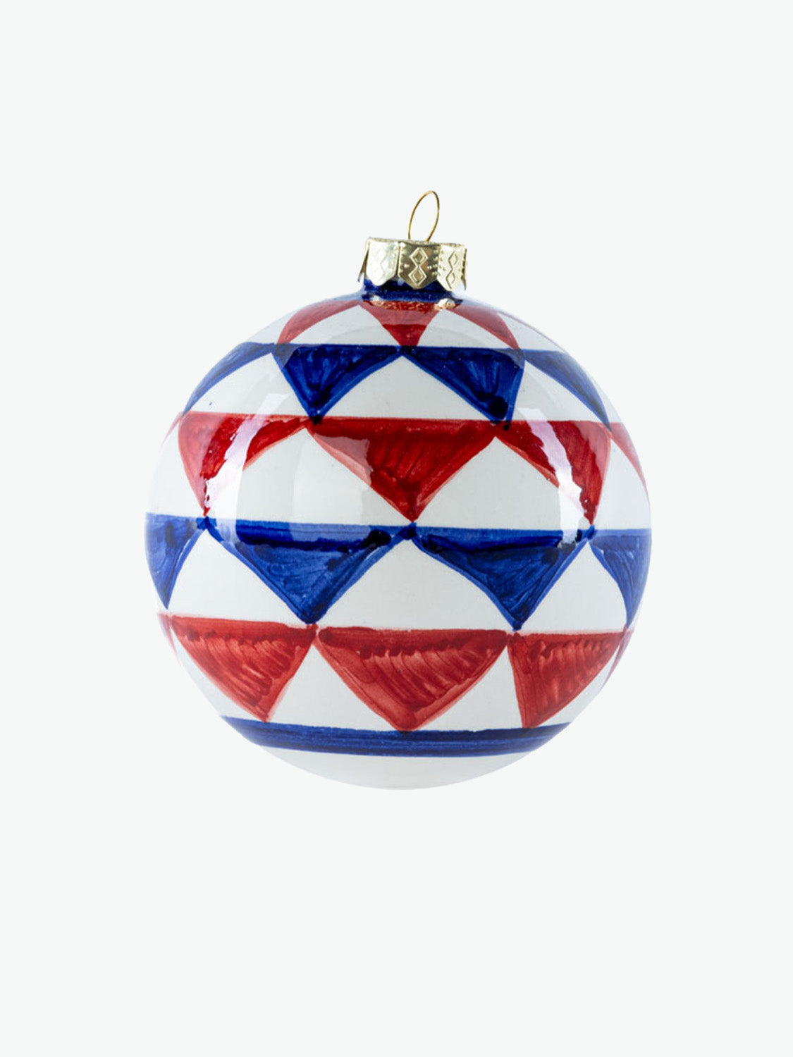 Χριστουγεννιάτικη Διακοσμητική Μπάλα Les Ottomans Christmas Ceramic Ball Multicolour Triangles 10cm