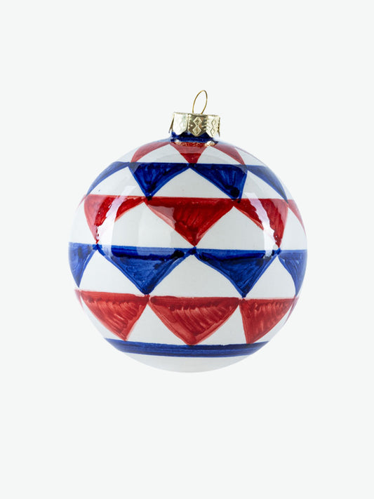 Χριστουγεννιάτικη Διακοσμητική Μπάλα Les Ottomans Christmas Ceramic Ball Multicolour Triangles 10cm
