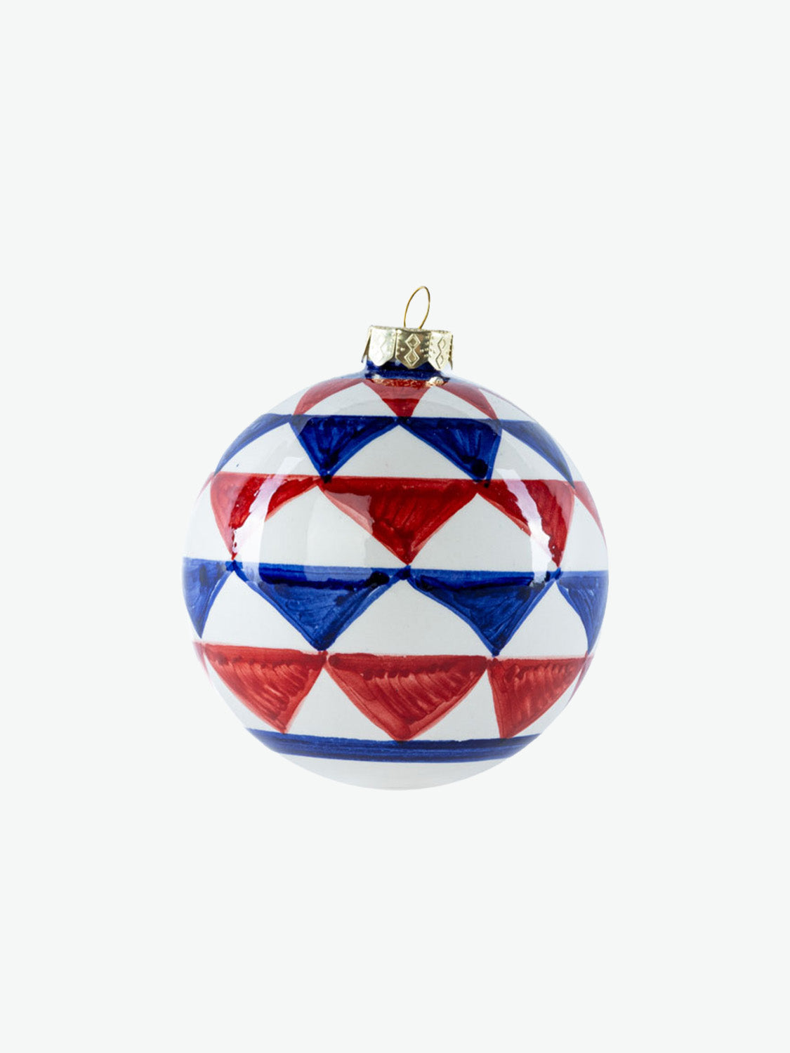 Χριστουγεννιάτικη Διακοσμητική Μπάλα Les Ottomans Christmas Ceramic Ball Multicolour Triangles 8cm