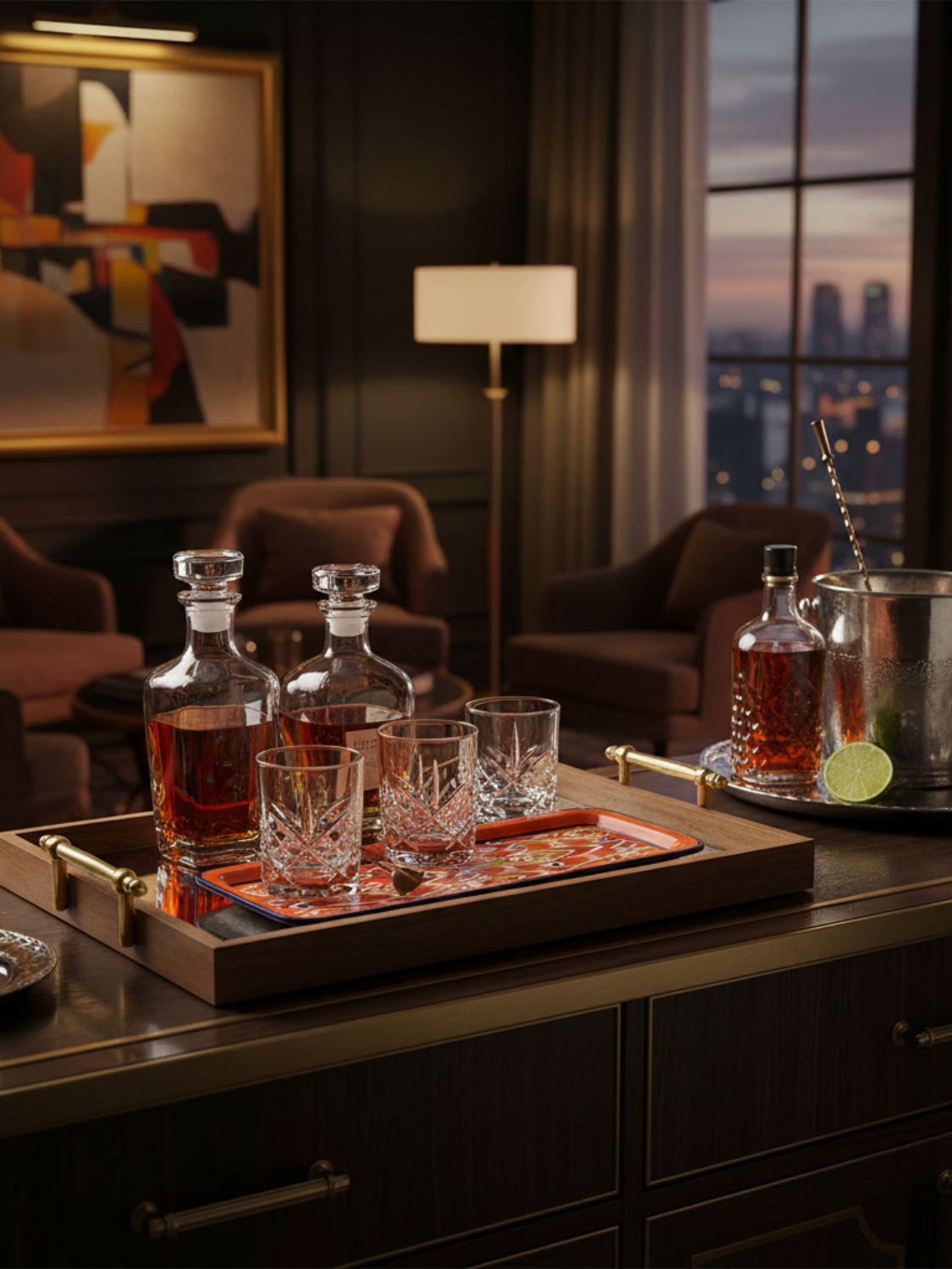 Δίσκος Les Ottomans Iron Tray Ikat Red