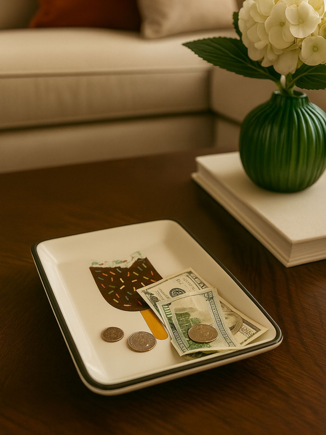 Les Ottomans Ice Cream Hand-Painted Change Tray