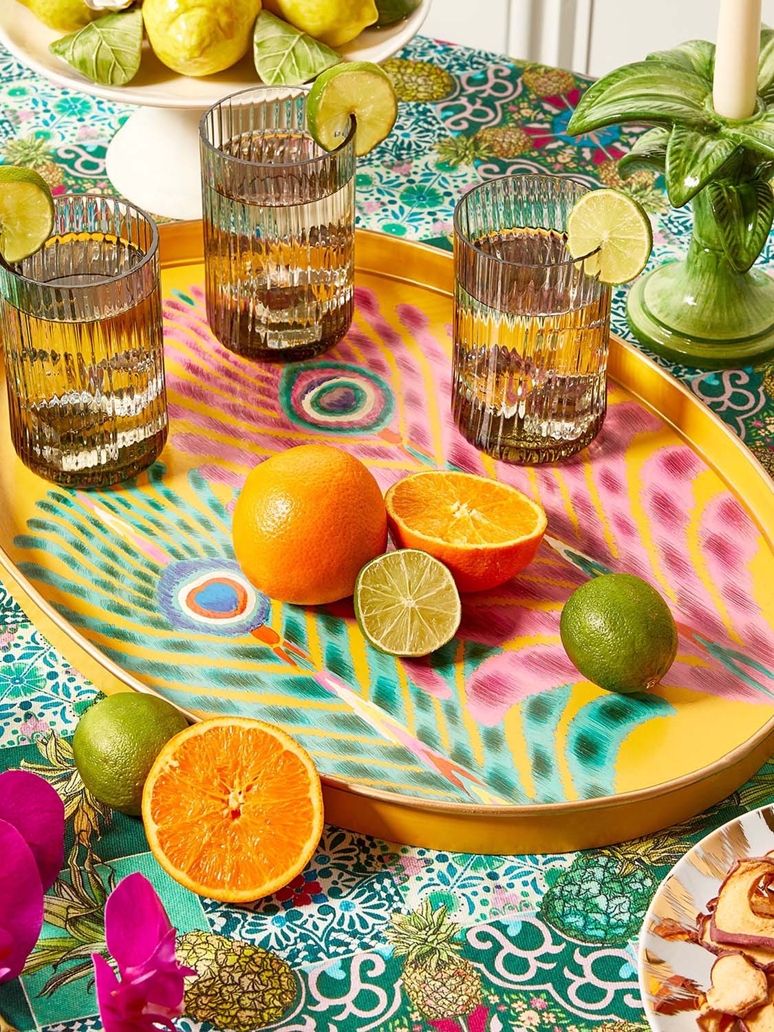 Matthew Williamson X Les Ottomans Peacock Feather Iron Tray