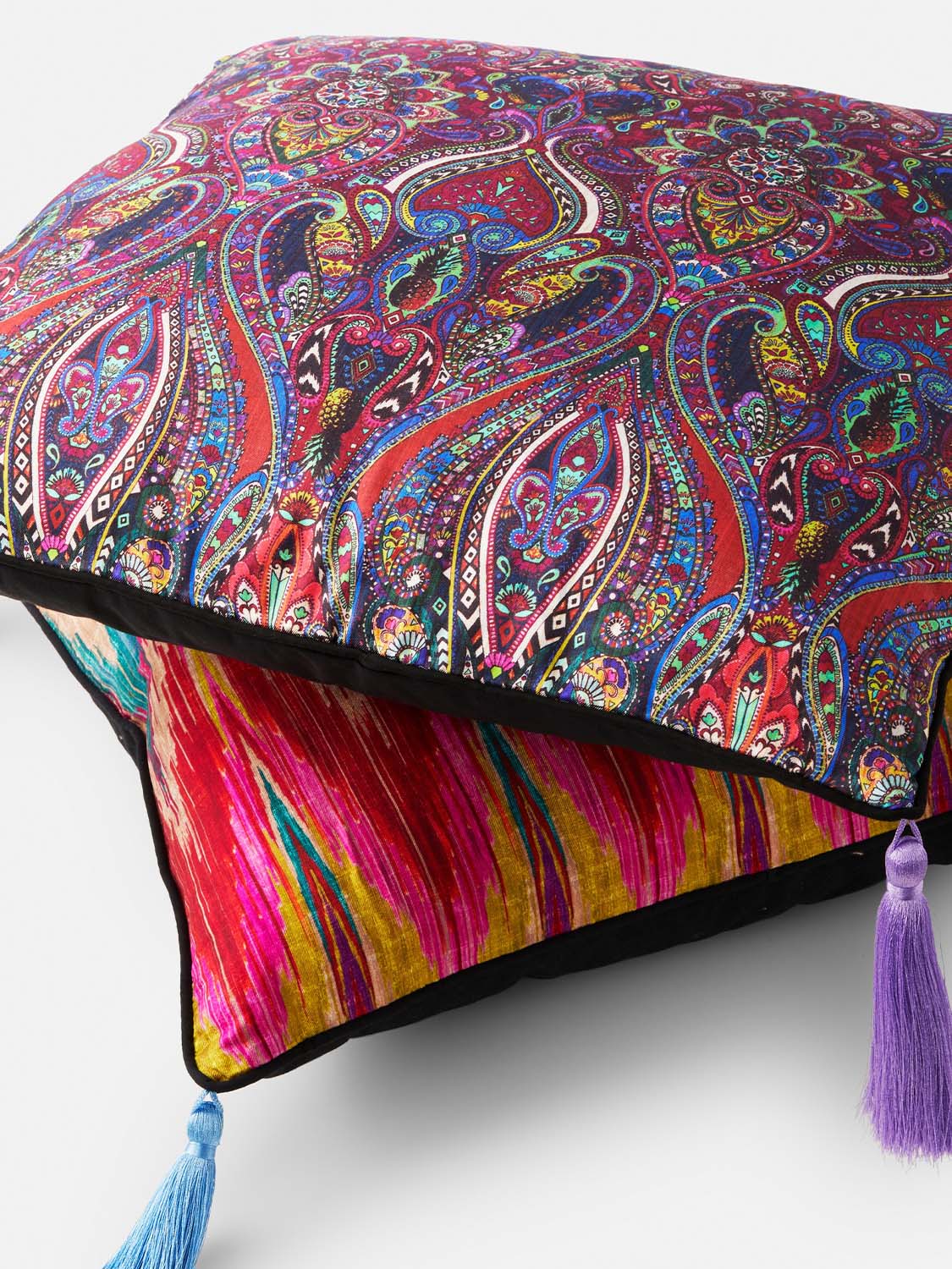 Matthew Williamson X Les Ottomans Peacock Silk Cushion