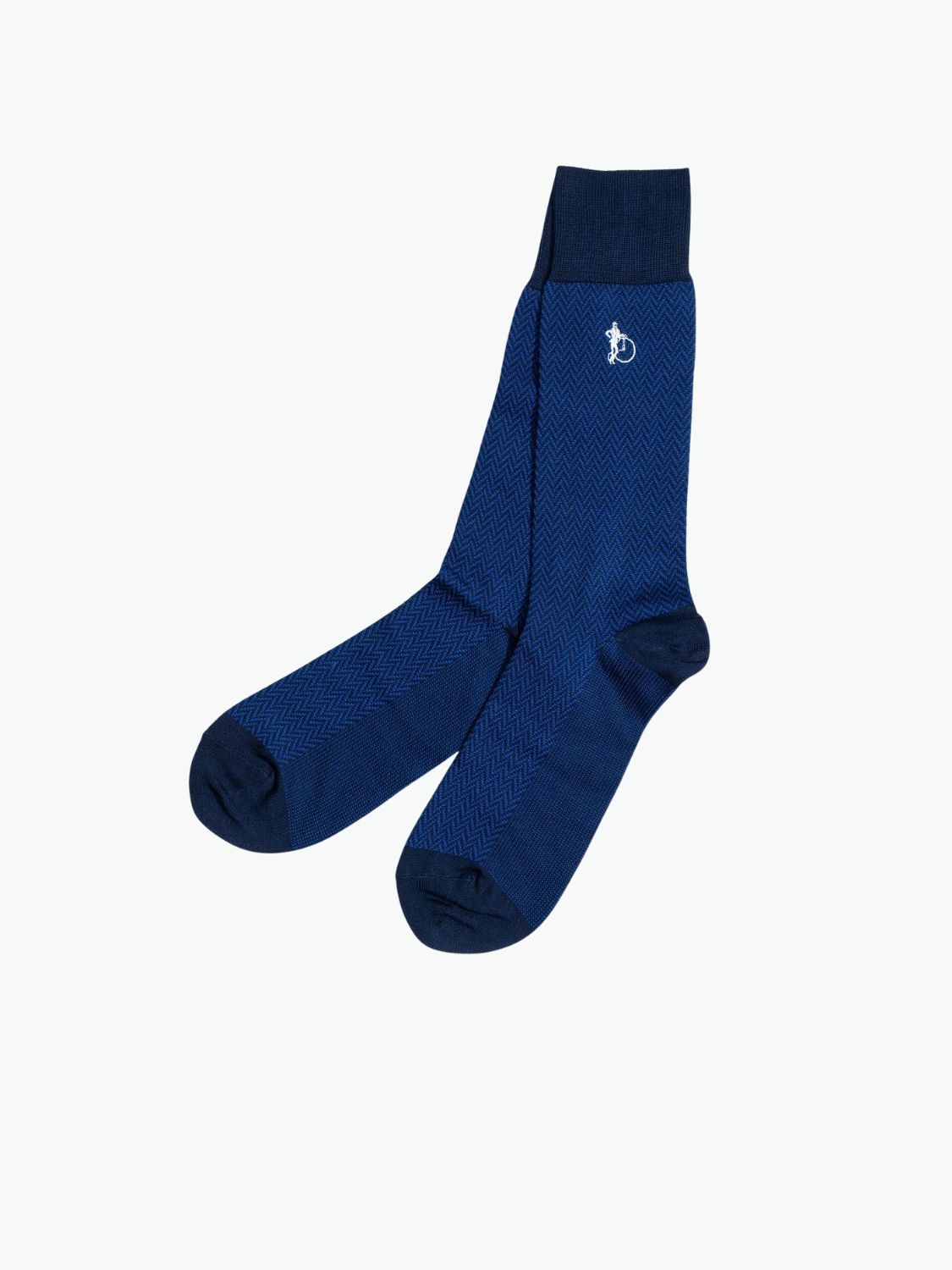 London Sock Co Bond St. Herringbone Socks Herringbone Blue