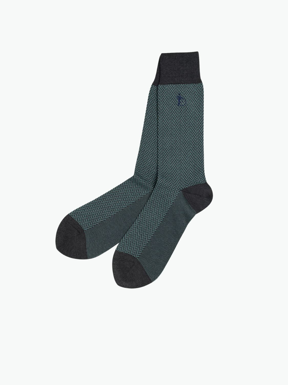 London Sock Co Bond St. Herringbone Socks Herringbone Green
