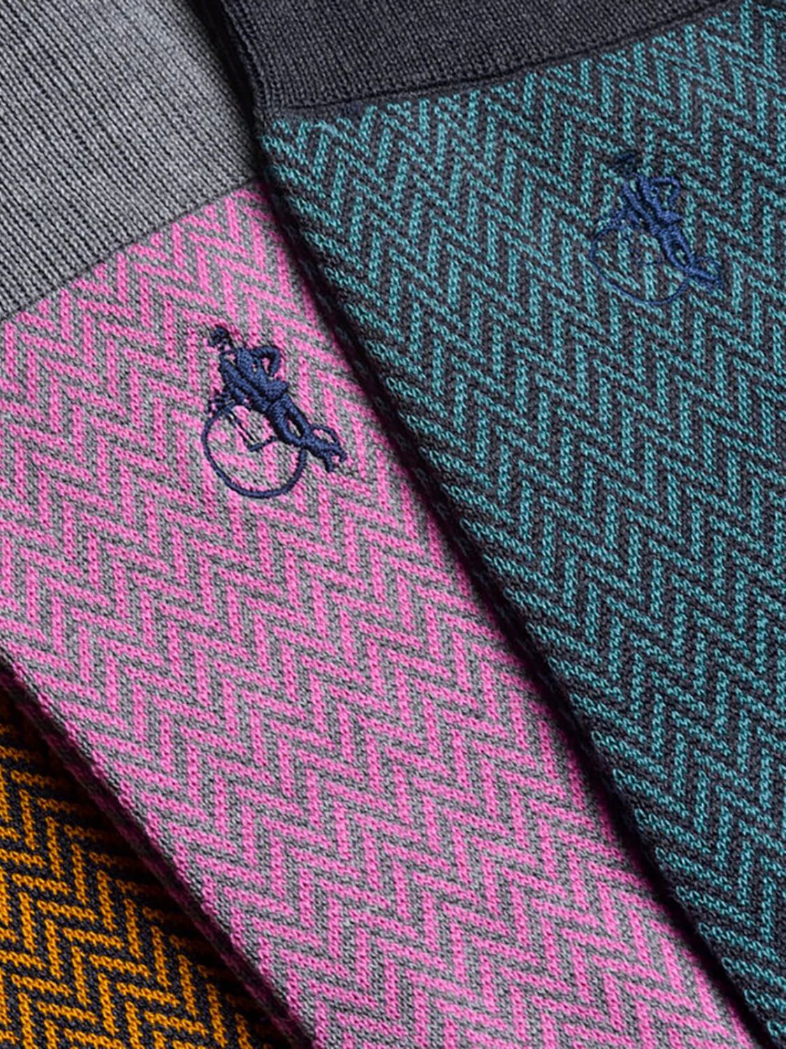 London Sock Co Bond St. Herringbone Socks Herringbone Green