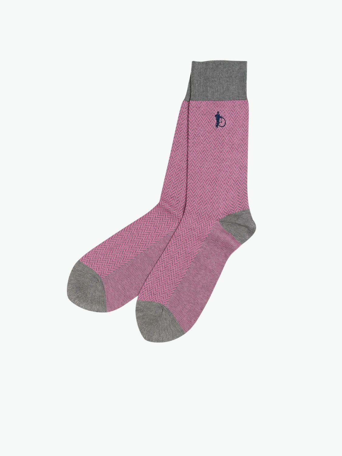 London Sock Co Bond St. Herringbone Socks Herringbone Pink