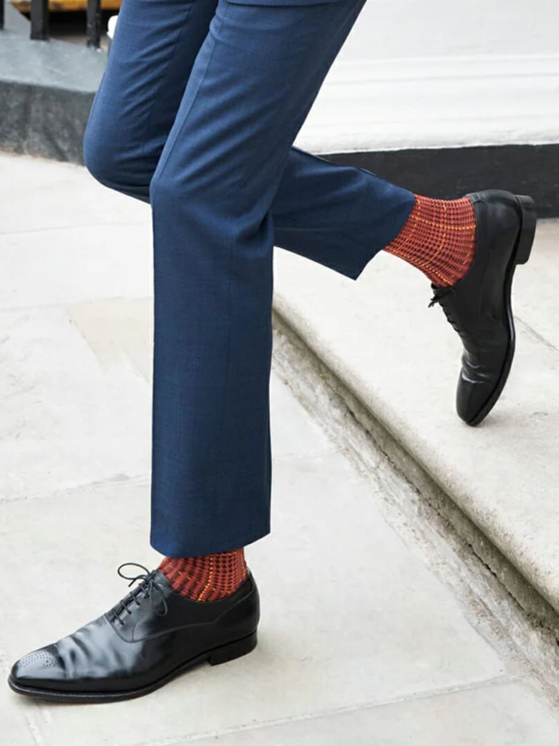London Sock Co Ottaway Style Socks Burnt Orange