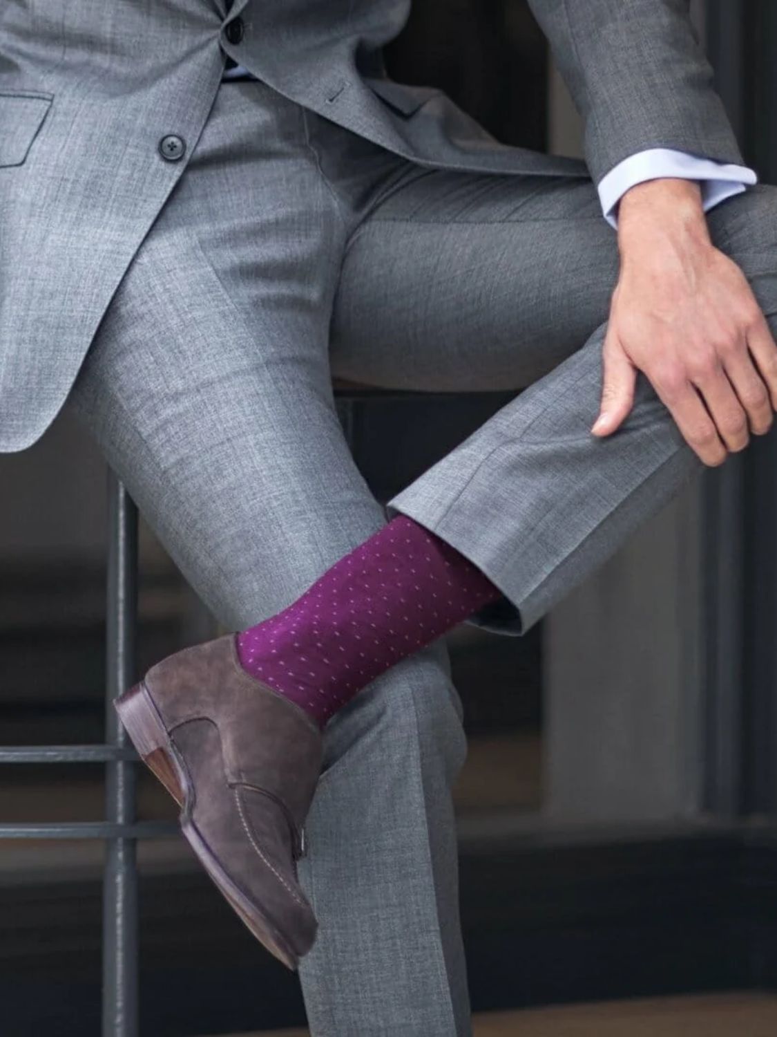 London Sock Co Spot of Style Socks Bordeaux