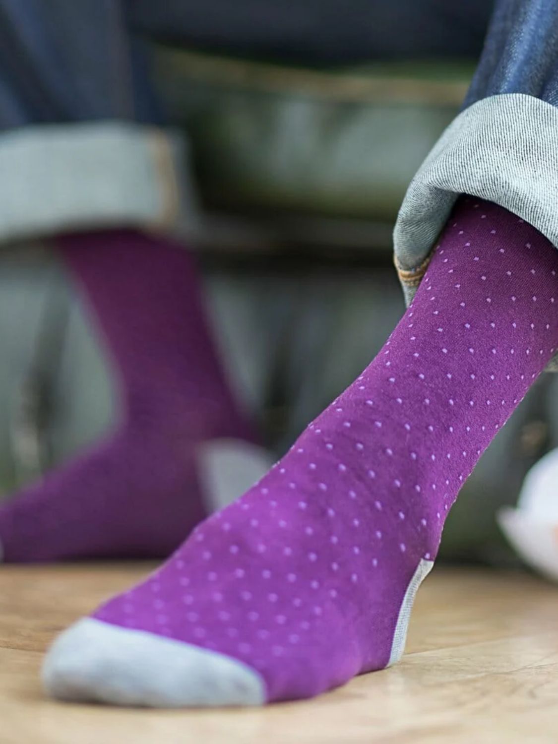London Sock Co Spot of Style Socks Bordeaux