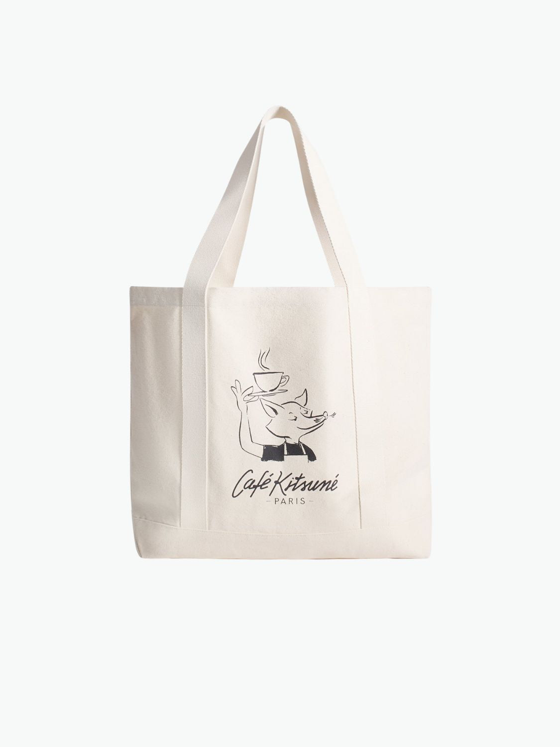 Maison Kitsune Cafe Kitsune Barista Fox Tote Bag Tapioca