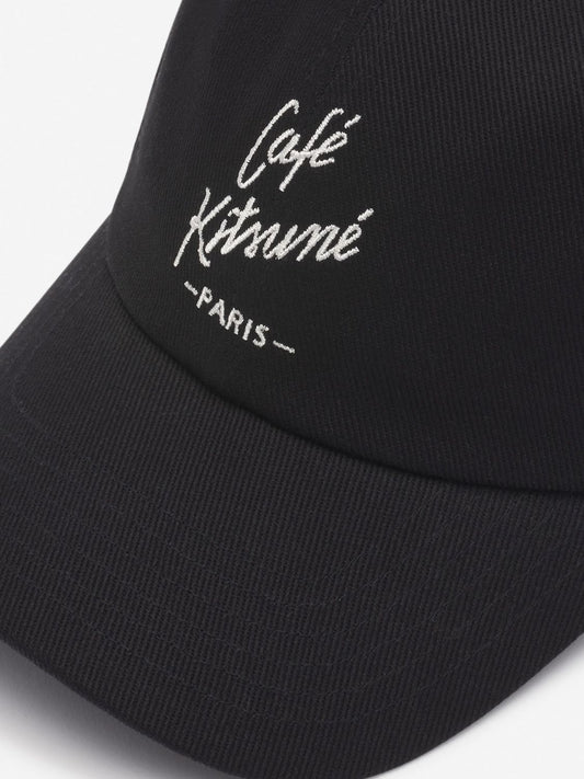 Maison Kitsune Cafe Kitsune Cap Hat Black