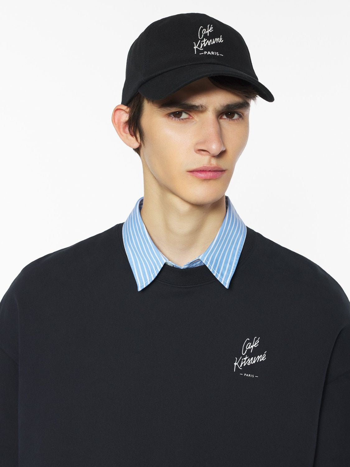 Maison Kitsune Cafe Kitsune Cap Hat Black