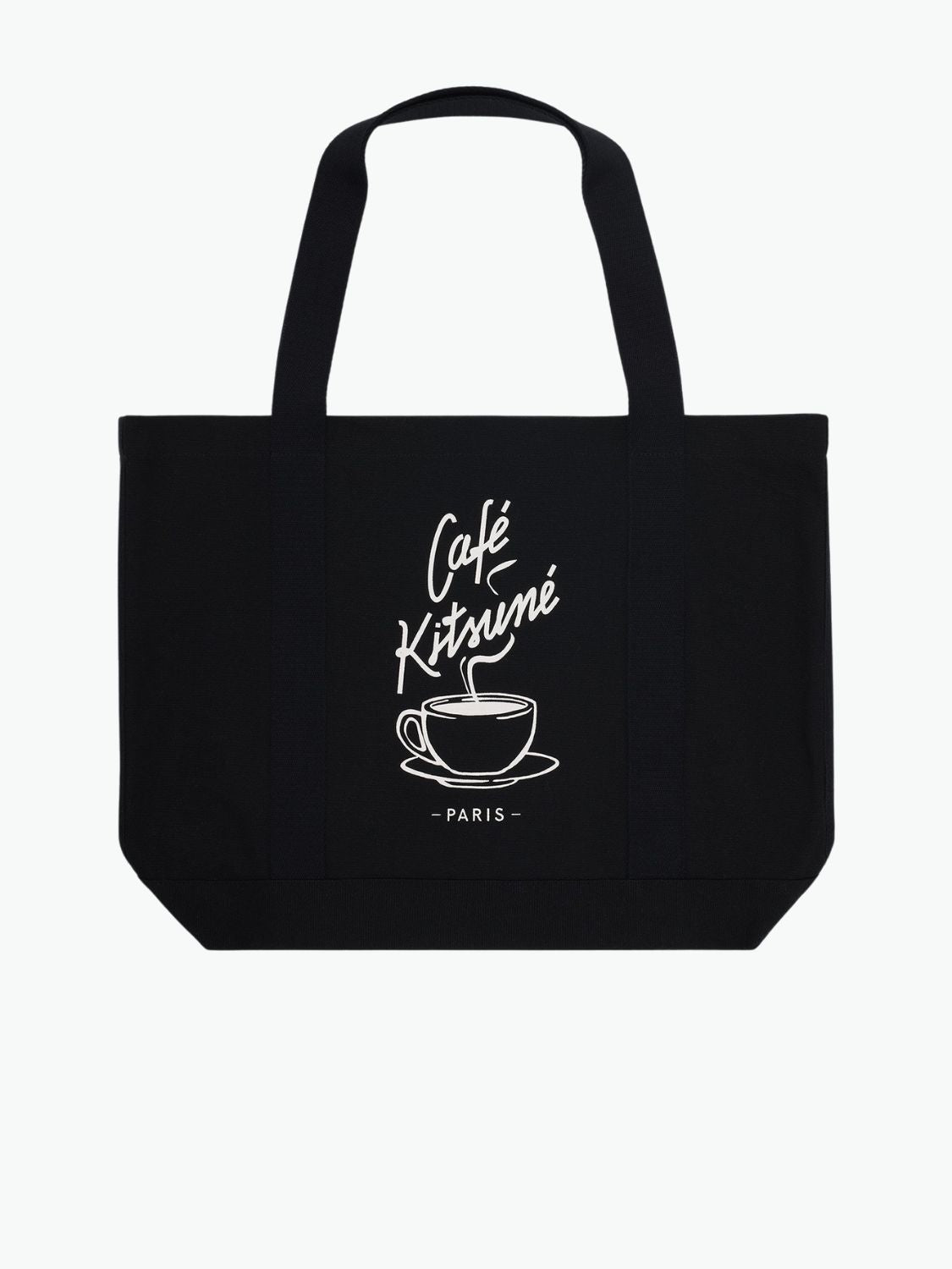 Maison Kitsune Cafe Kitsune Coffee Cup Tote Bag Black