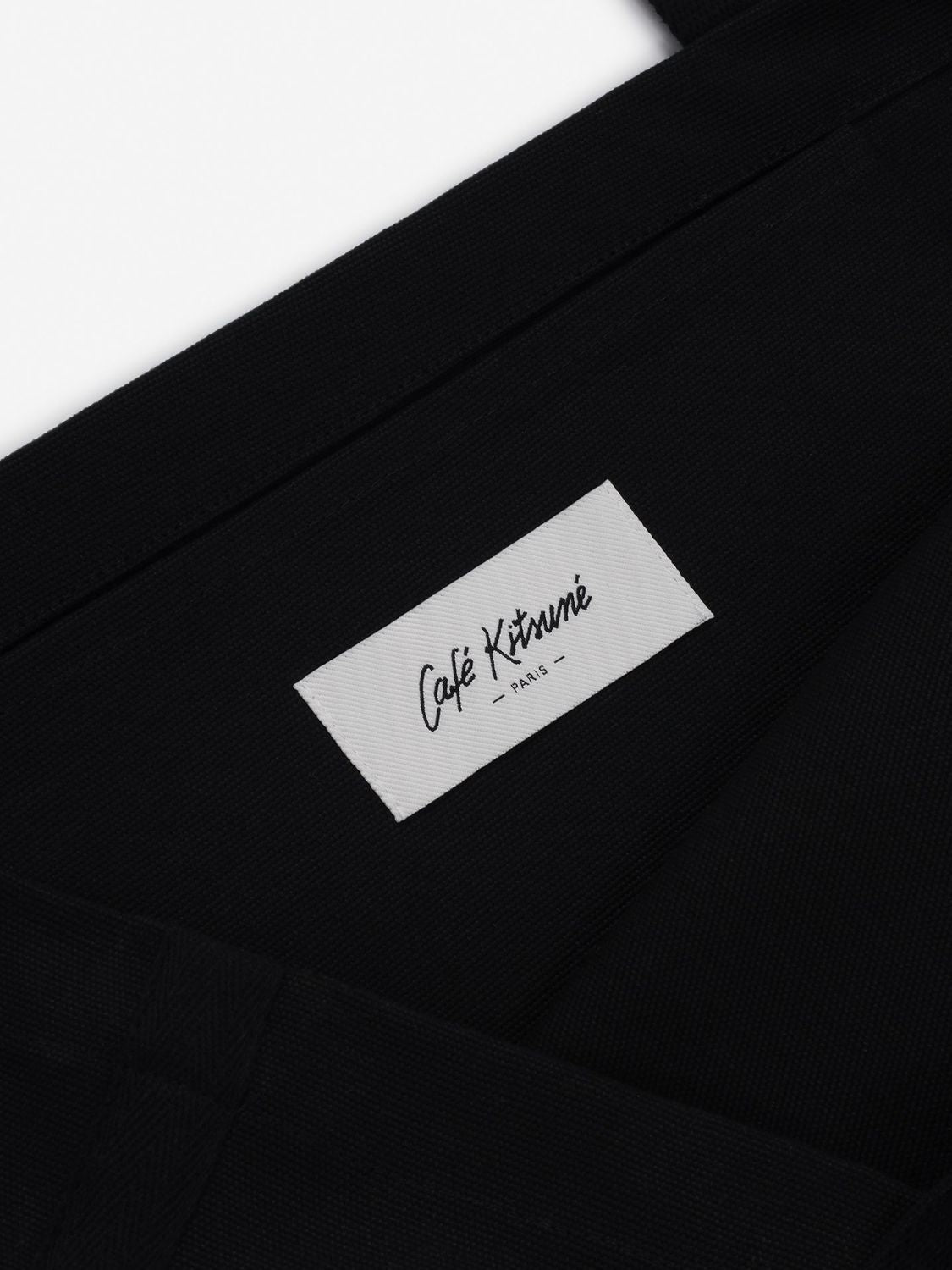 Maison Kitsune Cafe Kitsune Coffee Cup Tote Bag Black