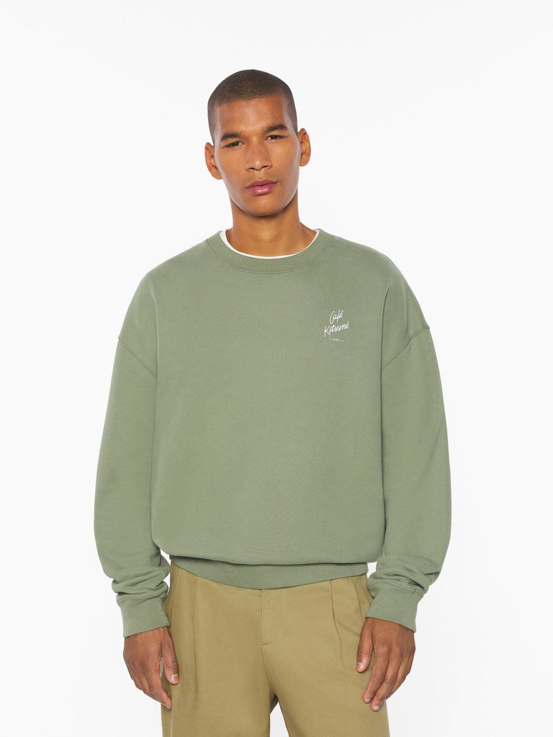 Maison Kitsune Cafe Kitsune Relax Sweatshirt Khaki