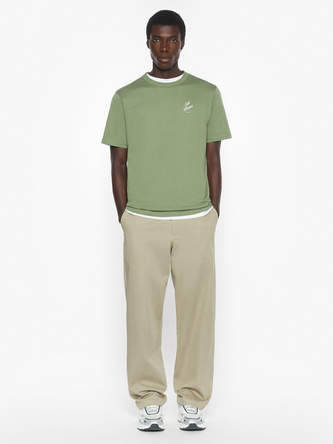 Maison Kitsune Cafe Kitsune Relax T-shirt Khaki