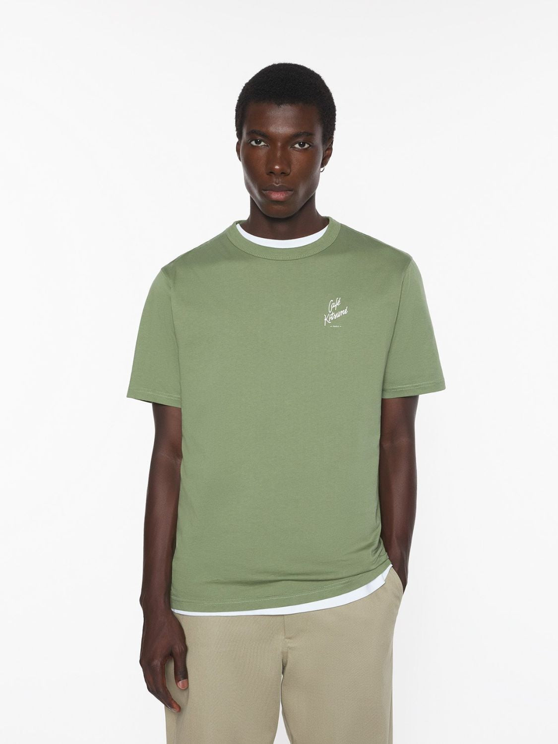 Maison Kitsune Cafe Kitsune Relax T-shirt Khaki
