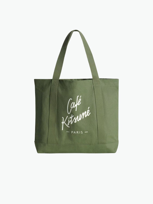 Maison Kitsune Cafe Kitsune Paris Tote Khaki