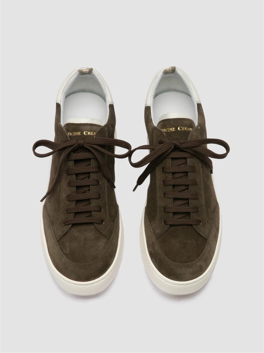 Officine Creative The Dime 001 Green Suede Low Top Sneakers