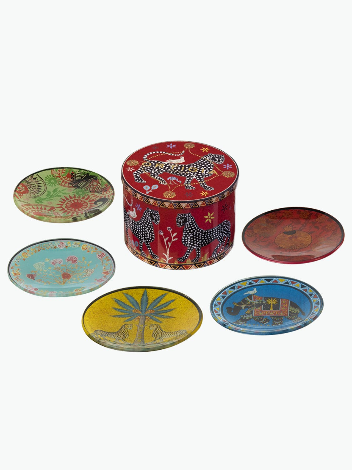 Ortigia Sicilia Tin Box with Glass Plates