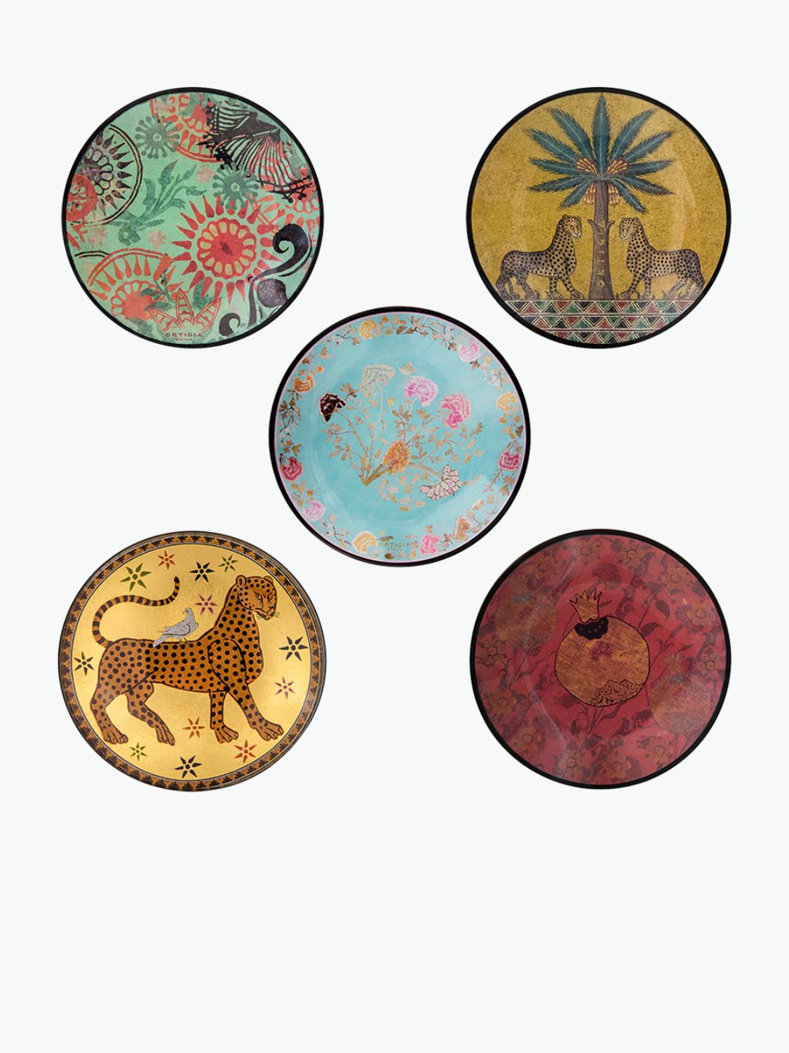 Ortigia Sicilia Tin Box with Glass Plates