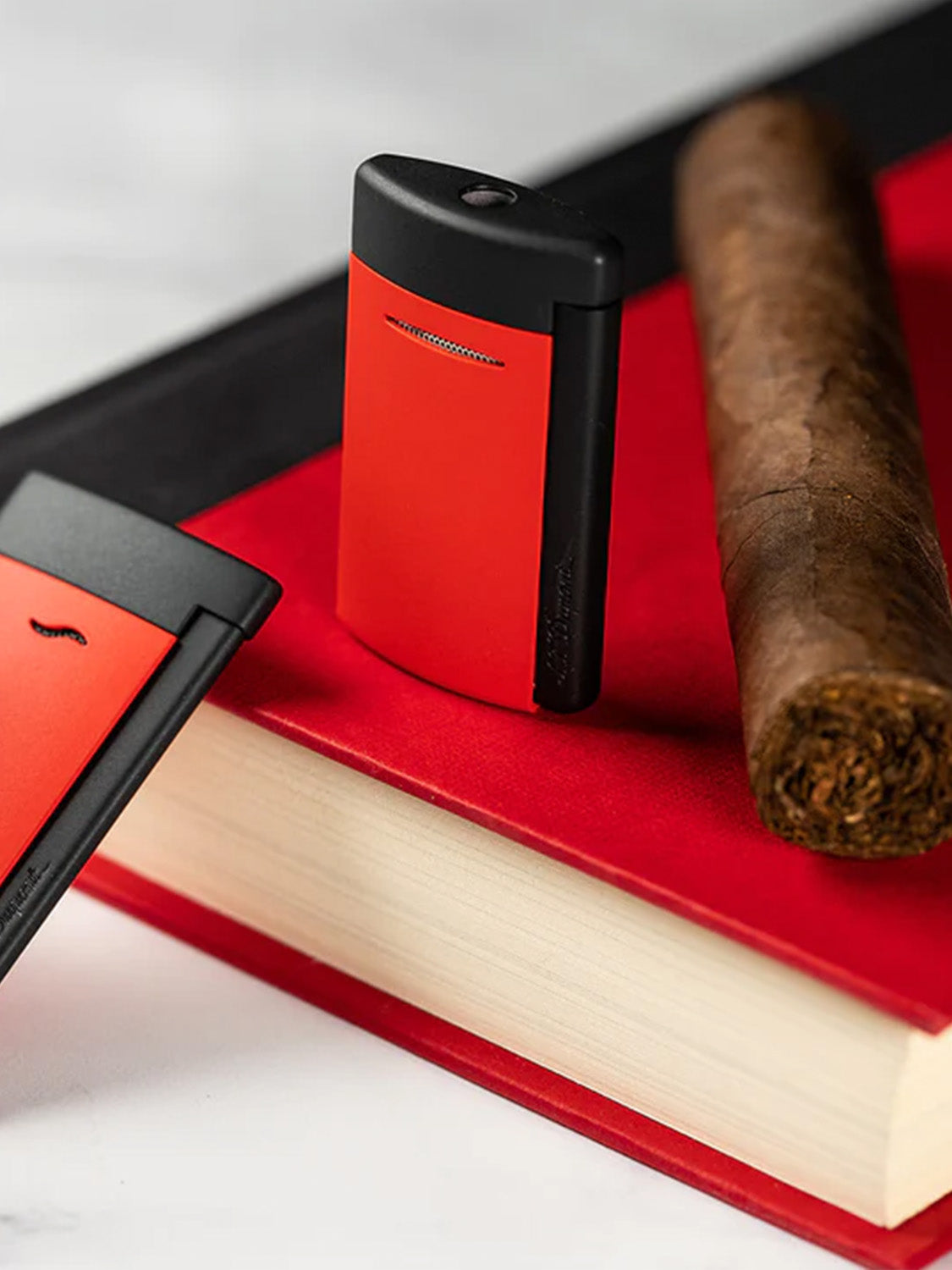 S.T. Dupont Megajet Black and Red Lighter