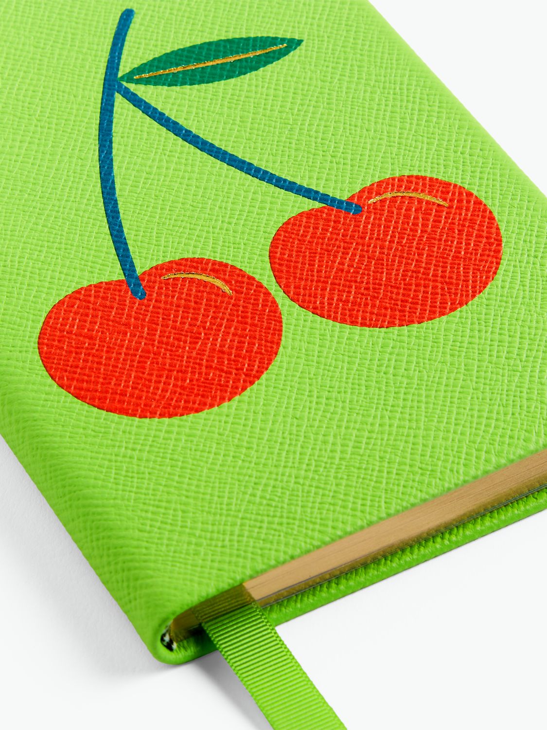 Smythson Chelsea Charm Cherry Notebook in Panama