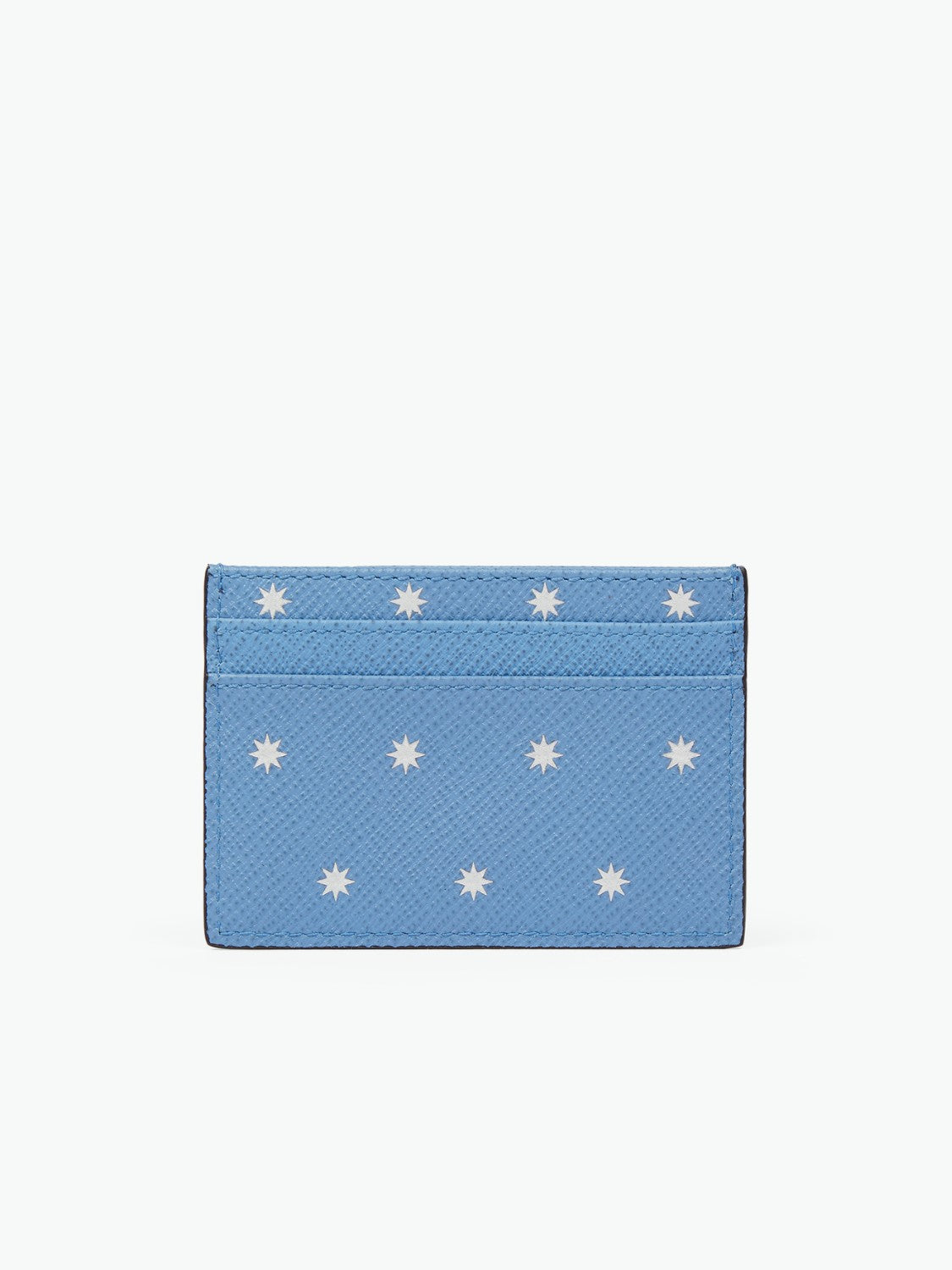 Smythson Flat Card Holder Stars Nile Blue