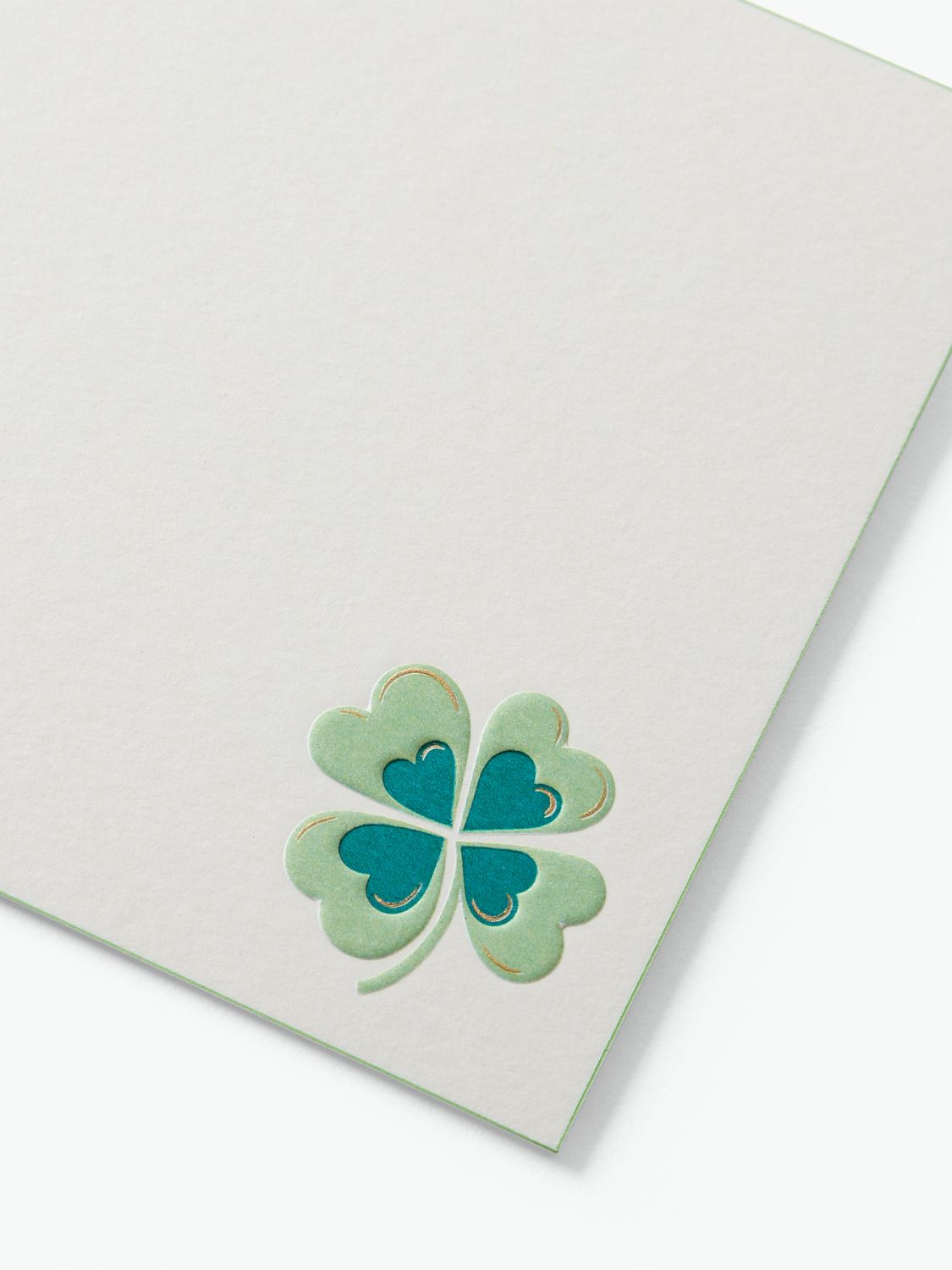 Σετ Φάκελοι Αλληλογραφίας και Κάρτες Smythson Correspondence Cards Green Four Leaf Clover