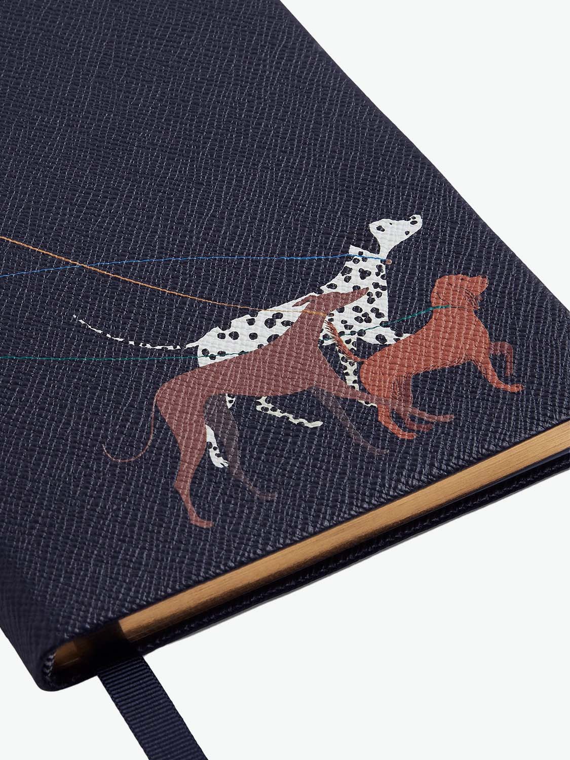 Smythson Dogs Soho Notebook in Panama Navy