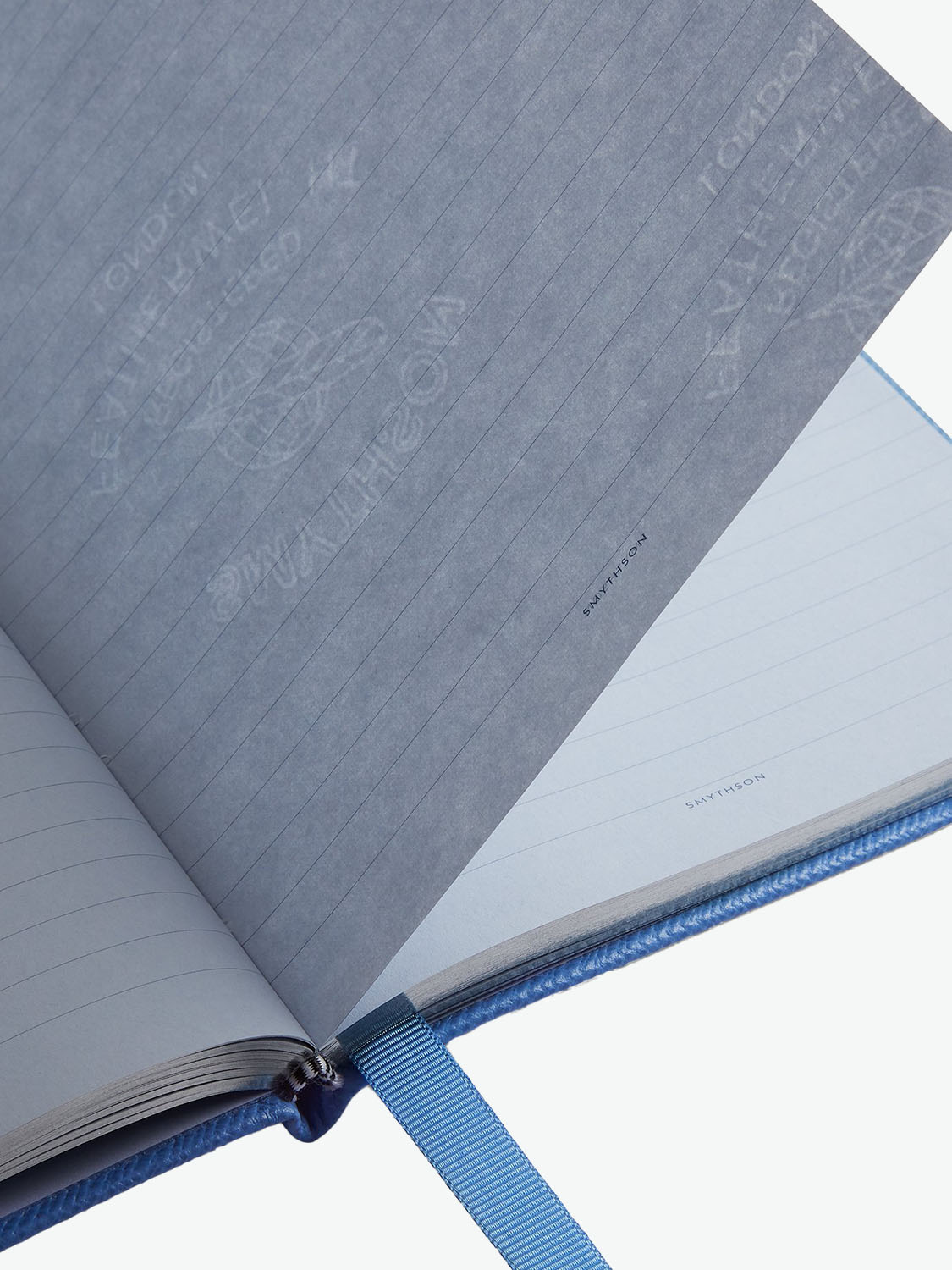 Smythson Dogs Soho Notebook in Panama Nile Blue