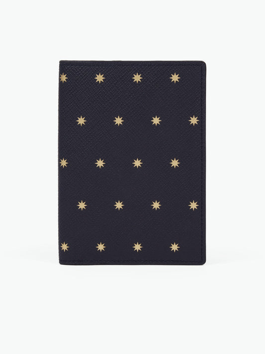 Smythson Passport Cover Stars Navy